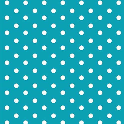 babrause® Baumwollstoff Punkte Türkis Webware Meterware Popeline OEKOTEX 150cm breit - Ab 0,5 Meter