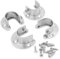 Stainless Steel Rod Socket Flange Set,4 Pcs Closet Rod Holder Support U Shaped Rod Socket Flange Set Heavy Duty Closet Pole Rod End Supports for Closet Shower Curtain Rod(25mm)