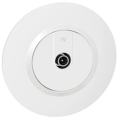 Legrand - Prise TV étoile blindée dooxie livrée avec plaque ronde blanche et griffes - emballage blister