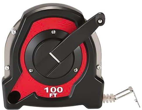 VQDHTUZP 48-22-5101 for Milwaukee Closed Reel Long Tape Measure, Folding Hook, 100-Feet, Metal, RED,BLACK