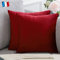 Douceur De Plumes 2er Set Bordeaux Red Samt Kissenbezügen 45x45 cm Einfacher, weicher und moderner rechteckiger Kissenbezug für das skandinavische Wohnzimmer, Ruby Vin Sofa (2 Bordeaux)