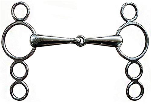 tooloflife Wassertrense doppelt gebrochen 3-Ring-Wassertrense Edelstahl 2 Größen 125 mm / 135 mm, Silber