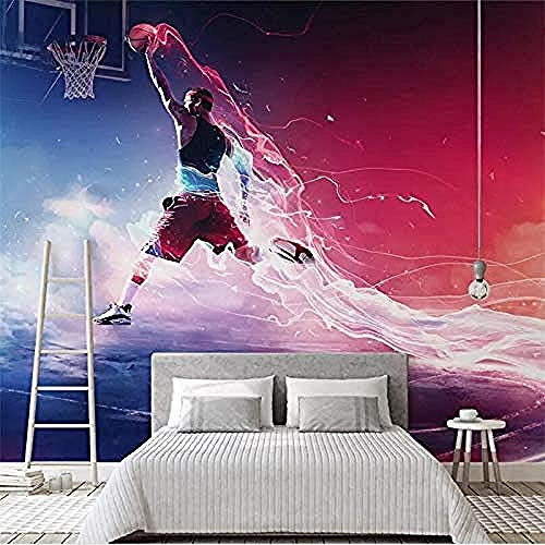 Papier peint personnalisé Cool Basketball Dunk fond papier peint Mural personnalisé grand papier pei Papier Peint 3D Salle de séjour Chambre à coucher Salle de séjour Mural murale enfant-200cm×140cm