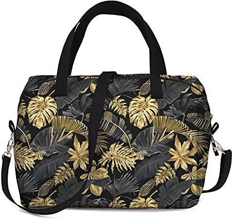 Ferocity Lunch Bag Bolsa de almuerzo elegante, bolsa para adolescentes, adultos, lonchera con cremallera Palmas Doradas Golden Palms [048]