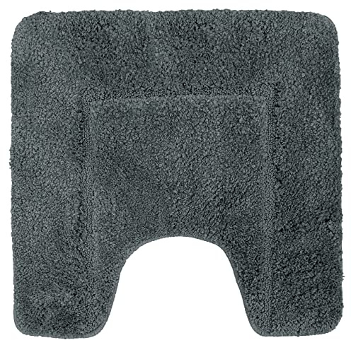 Velosso Super Soft Microfibre High Density Bath Mat Pedestal Mat Anti Slip Super Absorbent (50 x 50 cm Pedestal Mat, Charcoal Grey)