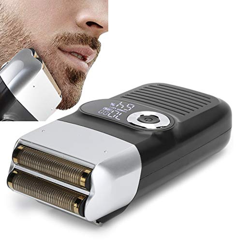 Rasoio Elettrico per Uomo Ricaricabile USB, Rasoio a Lamina per Testa Calva e Barba, Display LCD, Design Ergonomico Portatile