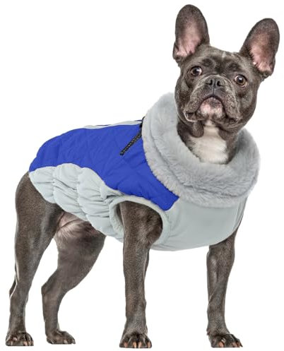 Hundepullover für Kleine Hunde, Hundejacke Wasserdicht Warmer Hundemantel Kleine Hunde Thermomantel Fleece Hunde Warme Winterjacke Rollkragen Winddicht Hunde Bekleidung für Winter Herbst(Blau, S)