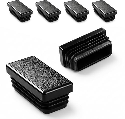 Ajile - Kunststoff Lamellen-Stopfen für Rechteckrohre mit 70x30 mm Aussenmass und 1,0-2,5 mm Wanddicke SCHWARZ - 4 Stck. - EPH133