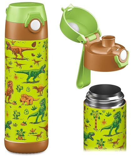 Jarlson - Gourde Enfant inox MALI - Bouteille Isotherme Enfant 350 ML - Gourdes sans BPA - pour l'école, Les Sports et la Maternelle