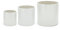 Amazon Basics - Rotondo Vasi in ceramica lisci di dimensioni assortite, 3 unità , bianco, 15.2 cm, 20.3 cm, 25.4 cm