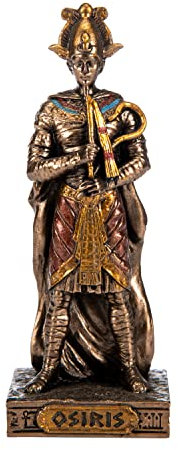 BEAUTIFUL GREEK STATUES Osiris Miniatur-Statue aus ägyptischem Gott aus Kunstharz, handbemalt, Bronze, 8,9 cm