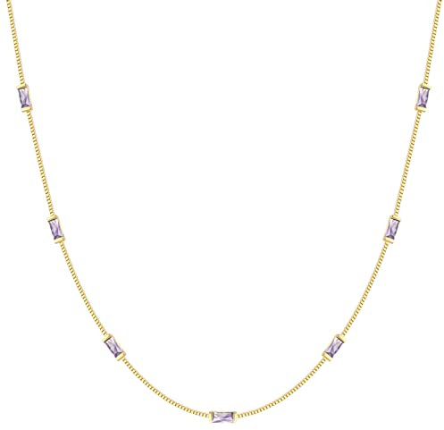LOUISA SECRET Collana Donna Argento 925 Placcato oro 14k Collana Donna Zirconi Cubici Collane Gioielli Donna Regalo Natale Compleanno Festa Della Mamma per Moglie Amiche Amica