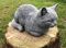 Stone cat miniature Concrete kitten figurine Unique gift for cat lover Outdoor garden decor Cement animal memorial Cement cat statue Garden cat sculpture Outdoor cat ornament Sleeping concrete cat
