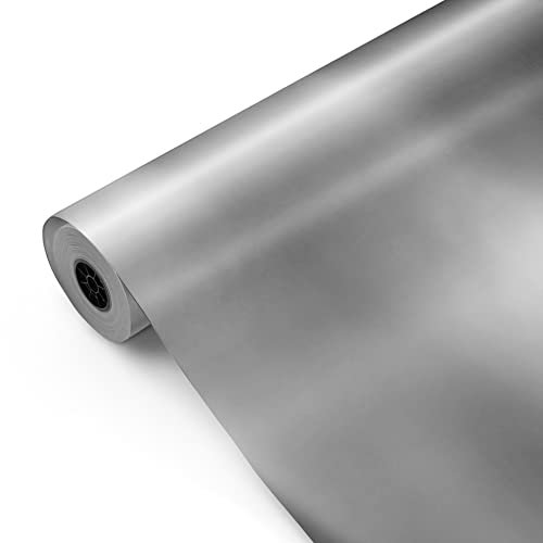 Geschenkpapier, große Rolle, 62 cm x 100 m • Farbe Silber • Ideal für: Geschäfte, Geschenkverpackungen, Geburtstage, Babypartys, Hochzeiten, Dekoration [FP Partypapier]