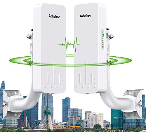 AdaLov Gigabit WLAN Bridge Outdoor, 5.8GHz Point-to-Point Wireless Bridge, 14dBi Richtfunk WLAN, 3KM Punkt-zu-Punkt-Netzwerk, für Kamera/Garage/Scheune/Gerätehaus, 24V PoE (CPE660)