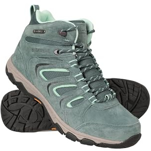 Mountain Warehouse Aspect Womens Waterproof Boots - Durable Ladies Hiking Shoes, Synthetic Upper, Mesh Lined Footwear, Cushioned Footbed - Best for Camping, Travelling Pale Green Womens Shoe Size 4 UK