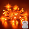 Dalugo Orange Halloween Lights, 3M 30 LED Orange Fairy Lights with 6h Timer, IP65 Waterproof Battery Powered Fairy Lights for Indoor Outdoor Halloween Christmas Decorations