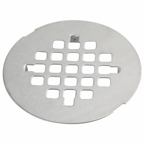 Hidrop - Copertura per scarico del pavimento della doccia, in nichel spazzolato, diametro esterno 10,6 cm, copertura di ricambio facile da installare, in acciaio inox