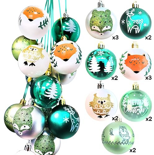 Regendeko Grün Weihnachtskugeln Set Christbaumkugeln Kunststoff Weihnachten Dekoration Weihnachtsbaumschmuck Christmas Decorations