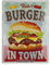 Nostalgic-Art Retro Blechschild, 30 x 40 cm, Best Burger in Town – Geschenk-Idee für Diner-Fans, aus Metall, Vintage Design, Blechschilder Sprüche