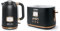 Muse Wasserkocher und Toaster Set, 2er Frühstücks-Set mit Retro Wasserkocher und 2 Scheiben Toaster mit analoger Anzeige, schwarz und Edelstahl