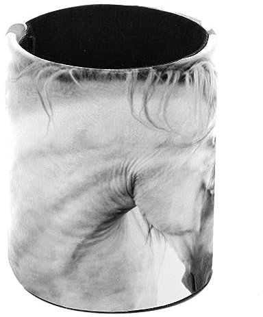 VAPOKF Stiftehalter für Schreibtisch, Stifteköcher, Stiftehalter, Make-up-Pinsel, Aufbewahrung, Schreibtisch, Schreibwaren, Organizer für Zuhause, Büro, Pferd, Tier, Weiß