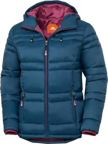 NORDCAP Steppjacke Damen, leichte Übergangsjacke, warm mit Kapuze, 100% Wattierung, ideal für den Frühling, Petrol, Gr. 38
