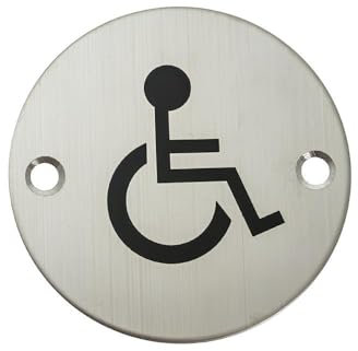 Plaque WC en acier inoxydable mat avec vis et chevilles (handicapés)