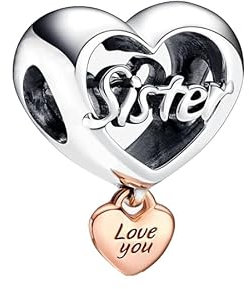 Feitery Christmas Familie Sister Charms Kompatibilität für Pandora Armband Bead Charm für Damen Weihnachtszeit