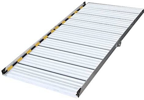 BKEKM Rollstuhlrampe Schwellenrampe Tragbare Rollstuhlrampe aus Aluminium, faltbar mit Rädern, Überbrückungsrampe für Haustür, Rollerrampe, Bordsteinrampe Anti-Rutsch