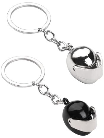 TUKNN Portachiavi Casco Moto, Portachiavi Moto, Portachiavi Casco, Mini Portachiavi per Casco 3D, Portachiavi in Metallo, Accessori per la Decorazione della Chiave Dell'automobile, 2 Pezzi