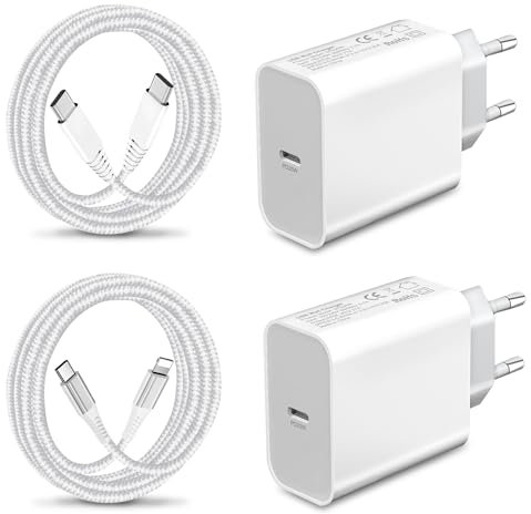 2Pack 25W USB C Ladegerät mit Ladekabel für Apple iPad Pro 12.9 11 10.2 9.7,iPad Air 2 3 4 5,iPad 2020 2021 2022 2024,iPad Mini 2 3/4/5/6,iPhone 16e 15 16 14 13 MacBook Handy Schnellladegerät Netzteil