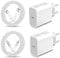 2Pack 25W USB C Ladegerät mit Ladekabel für Apple iPad Pro 12.9 11 10.2 9.7,iPad Air 2 3 4 5,iPad 2020 2021 2022 2024,iPad Mini 2 3/4/5/6,iPhone 16e 15 16 14 13 MacBook Handy Schnellladegerät Netzteil
