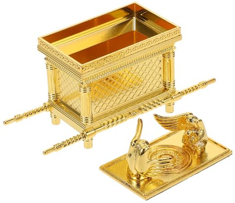 BIUDECO Bundeslade Ornament Zinklegierung Vintage Stil Tischdekoration Religiöses Kunsthandwerk Kompakt Für Wohn Und Kirchendekoration