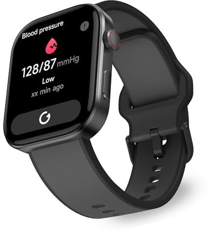 OCTANDRA Beyond VeryFit Smart Watch for Men Women 1.99 AMOLED Screen AI Voice 3ATM Fitness Tracker Watch Heart Rate/Blood Pressure/Oxygen Saturation/Stress/Step/Sleep Monitor (GTX12) (Black & Grey)