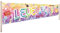 Girls Level Up Banner 7.8 x 1.9 ft, Game On Party Decoration, Teen Girl Birthday Photography Background, Power Up Party Girl Gaming Birthday Photo Booth Props