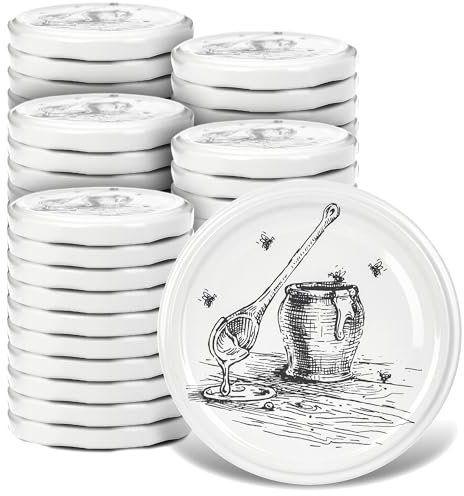 KADAX Schraubdeckel fi82 mm x 50st, Twist-Off-Deckel Set aus Metall, Ersatzdeckel für Einmachgläser, Deckel mit 6 Einrastzähnen für Sturzgläser und Einmachgläser (Honigtopf, 50 Stück)
