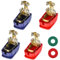 Zocipro 4Pcs Quick Release 12V Battery Terminals Clamps Connectors, Car Battery Terminal Connectors with 2 Washers, Car Battery Clips Battery Connector for Car, Caravan, Motorhome