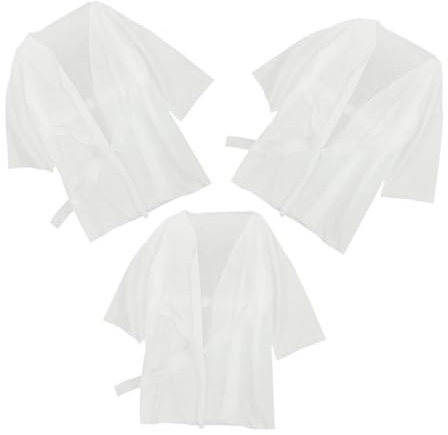 IWOWHERO 3pièces Robes De Bain Jetables Pour Femme Peignoirs De Spa Respirant Confort Optimal Pour Sauna Et Établissements