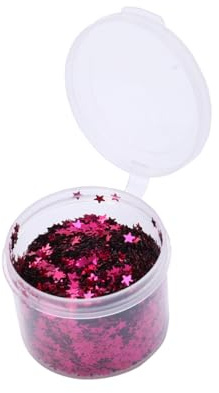CAXUSD Five-pointed Star Sequins Nail Art Organizer Red Glitter Diy Craft Supplies Mobile Phone Shell Decor