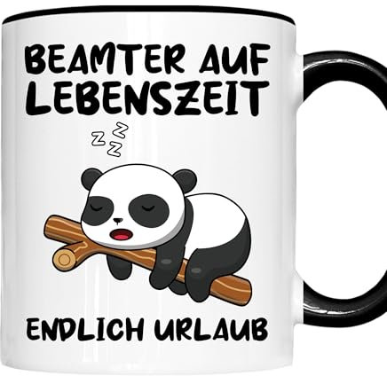 Beamter Tasse | Beamter auf Lebenzeit endlich urlaub | Beamte Geschenk Lebenszeit Tasse Beamter Kaffeebecher lustig