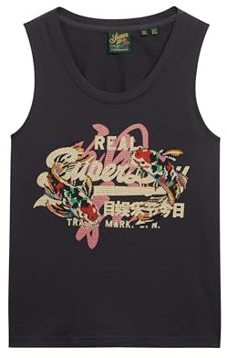 Superdry Damen Vintage Logo Tokyo Trägerhemd mit Rundhalsausschnitt
