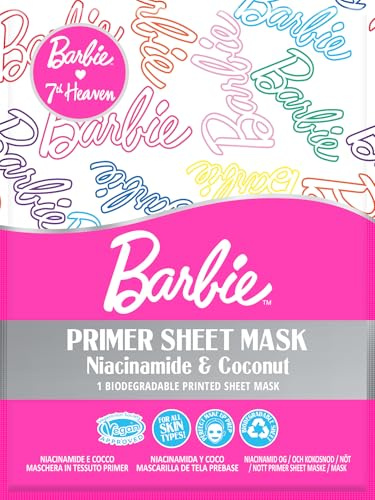 7th Heaven Barbie Primer Face Sheet Mask with Niacinamide & Coconut