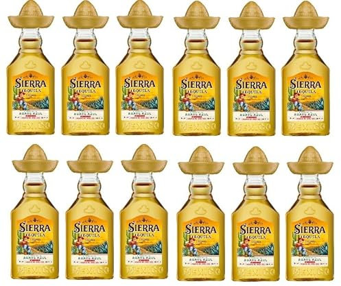 1 Box a 12 x 50ml Sierra Tequila Reposado – 38% Alk. + Space Riegel von Onlineshop Bormann