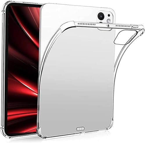 World biz Clear Case for iPad Pro 11 Inch M4 2024 (5th Generation) A2837,A3006,A2836, Flexible Transparent Soft Bumper TPU Reinforced Corner, Shockproof Cover for iPad Pro 11'' - Clear