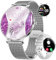 SUNKTA Smartwatch Damen Leichte mit Ultradünn Gebogen AMOLED-Bildschirm Bluetooth Telefonie Schrittzähler/Menstruationszyklus/Herzfrequenz IP68 Wasserfest Smartwatch für Damen Mädchen Android iOS