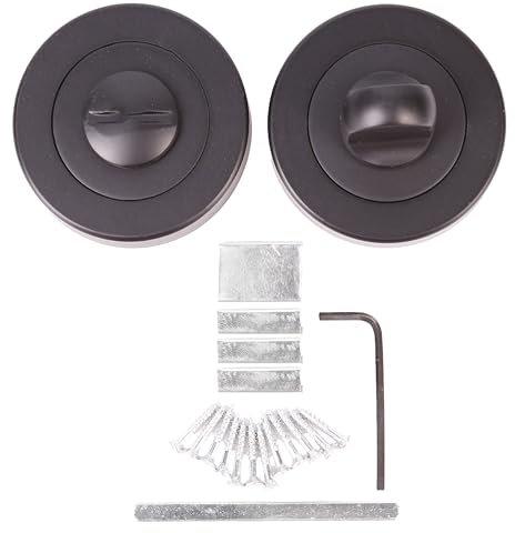 Bathroom Privacy Lock, Oval Concealed Cylinder, Matt Black, Sleek Modern Design