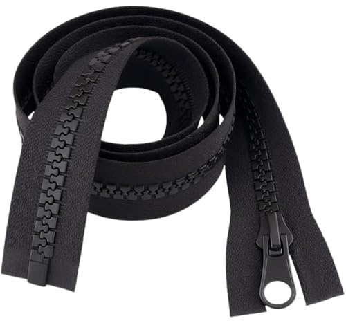 28 (71cm) Black Chunky Zip - Heavy-Duty Open-Ended Separating