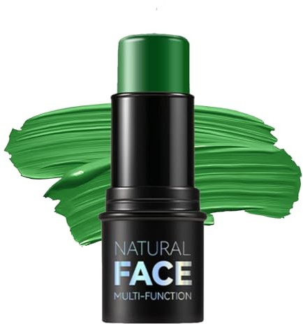 Green Face Paint Stick - Face & Body Paint for Halloween Cosplay Costume Party, Easy Application Green Stick for Witch Grinch Makeup, 6g