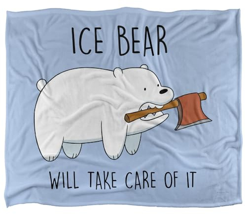 We Bare Bears Take Care of It Silky Touch Super Soft Throw Blanket 152 X 127 cm, White
